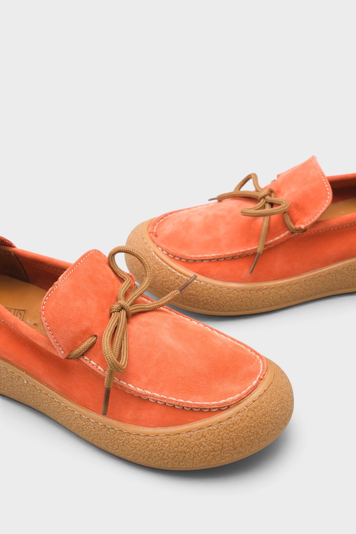 Capone Gabi Genuine Nubuck Leather Comfort Women Nubuck Orange Loafer