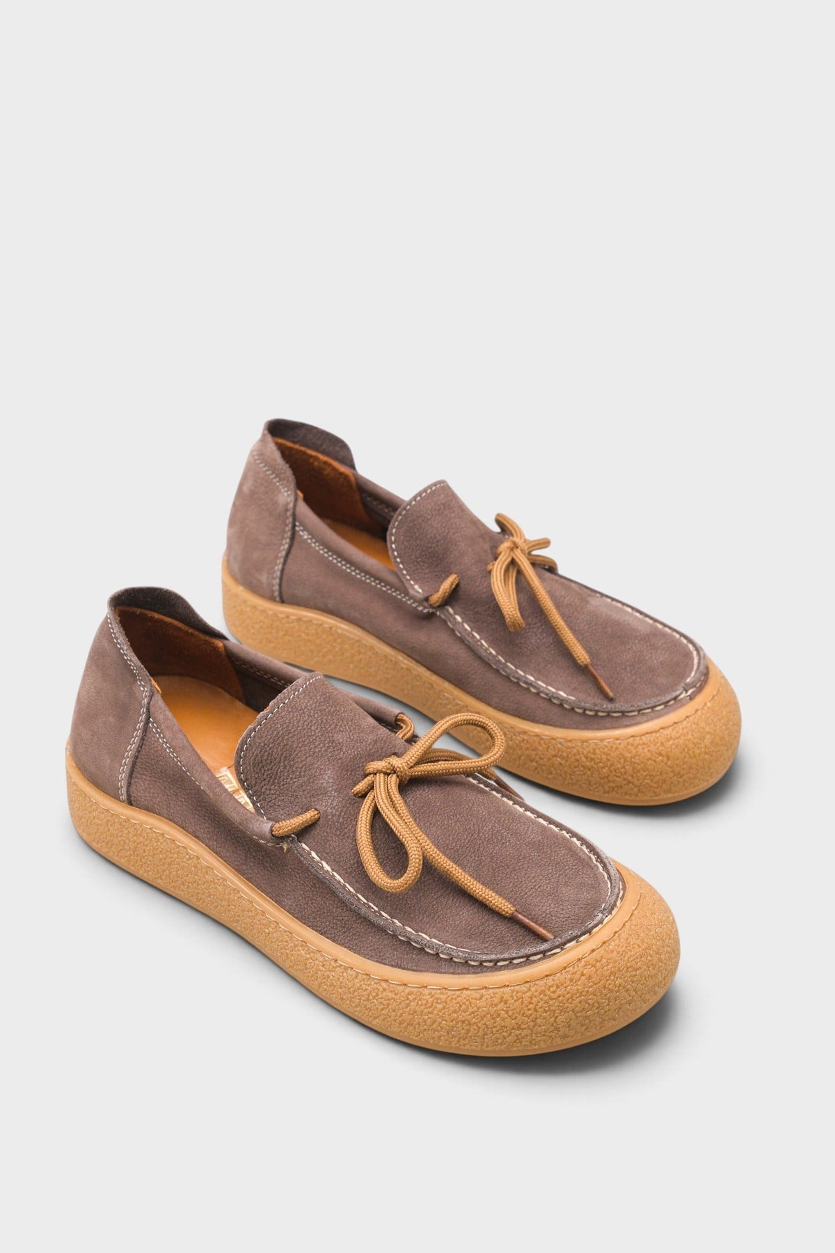 Capone Gabi Genuine Nubuck Leather Comfort Women Brown Loafer