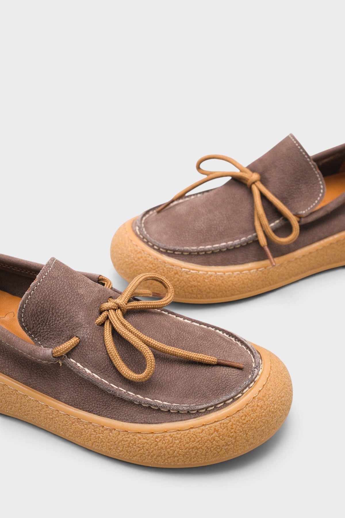 Capone Gabi Genuine Nubuck Leather Comfort Women Brown Loafer