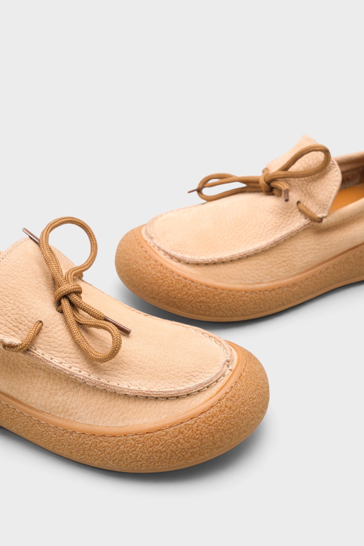 Capone Gabi Genuine Nubuck Leather Comfort Women Beige Loafer