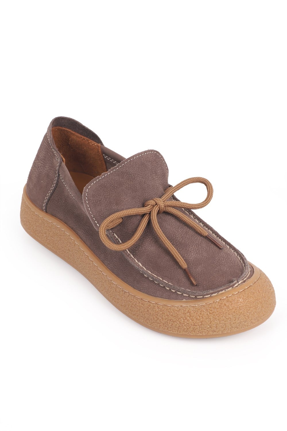 Capone Gabi Genuine Nubuck Leather Comfort Women Brown Loafer