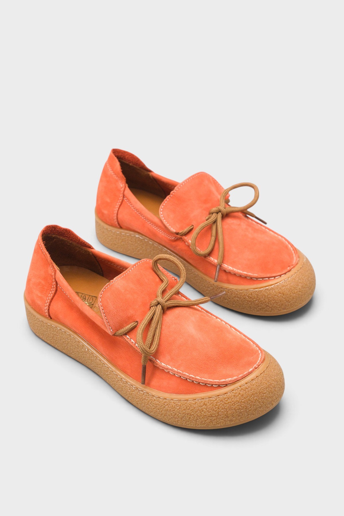 Capone Gabi Genuine Nubuck Leather Comfort Women Nubuck Orange Loafer