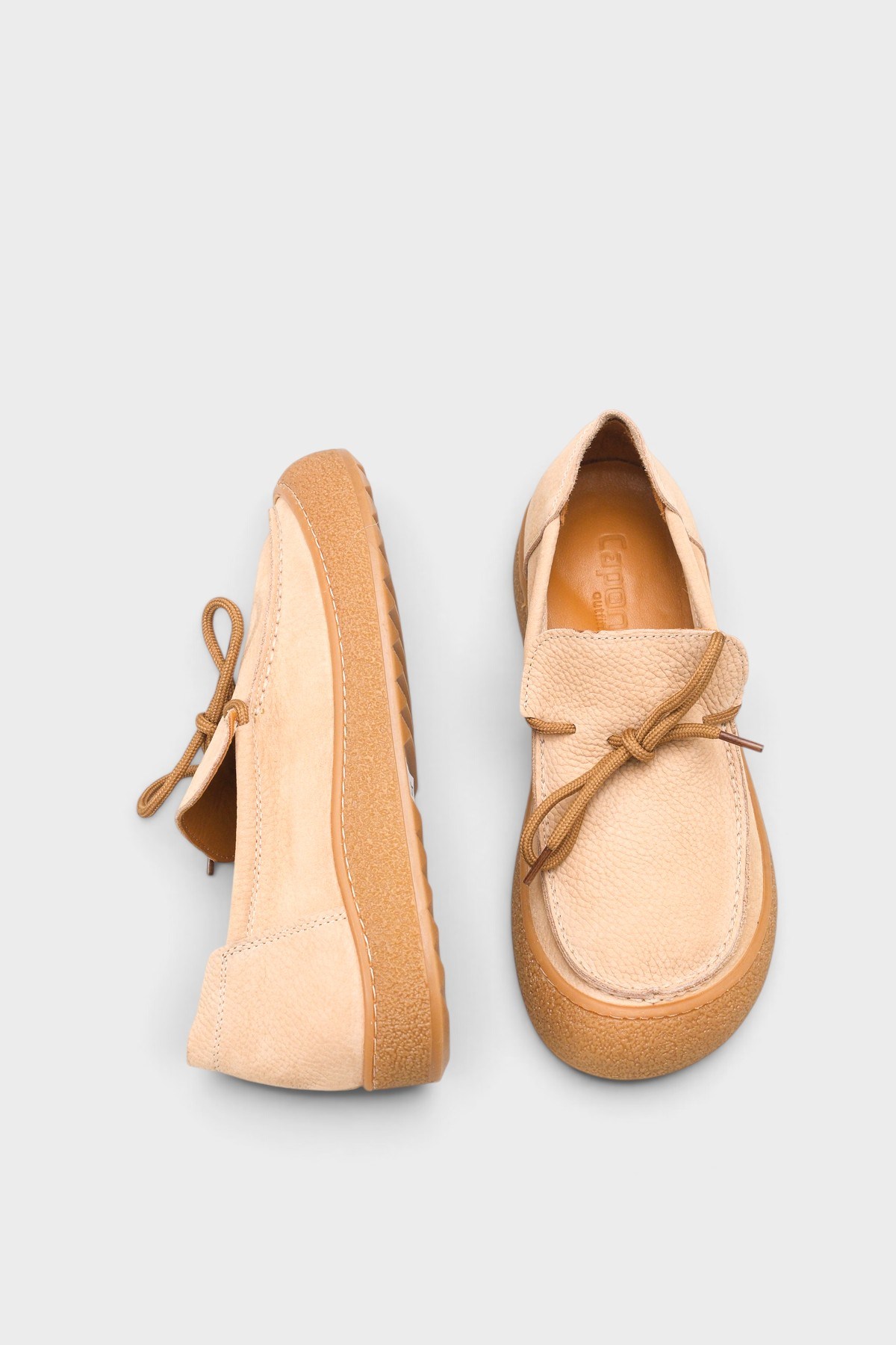 Capone Gabi Genuine Nubuck Leather Comfort Women Beige Loafer