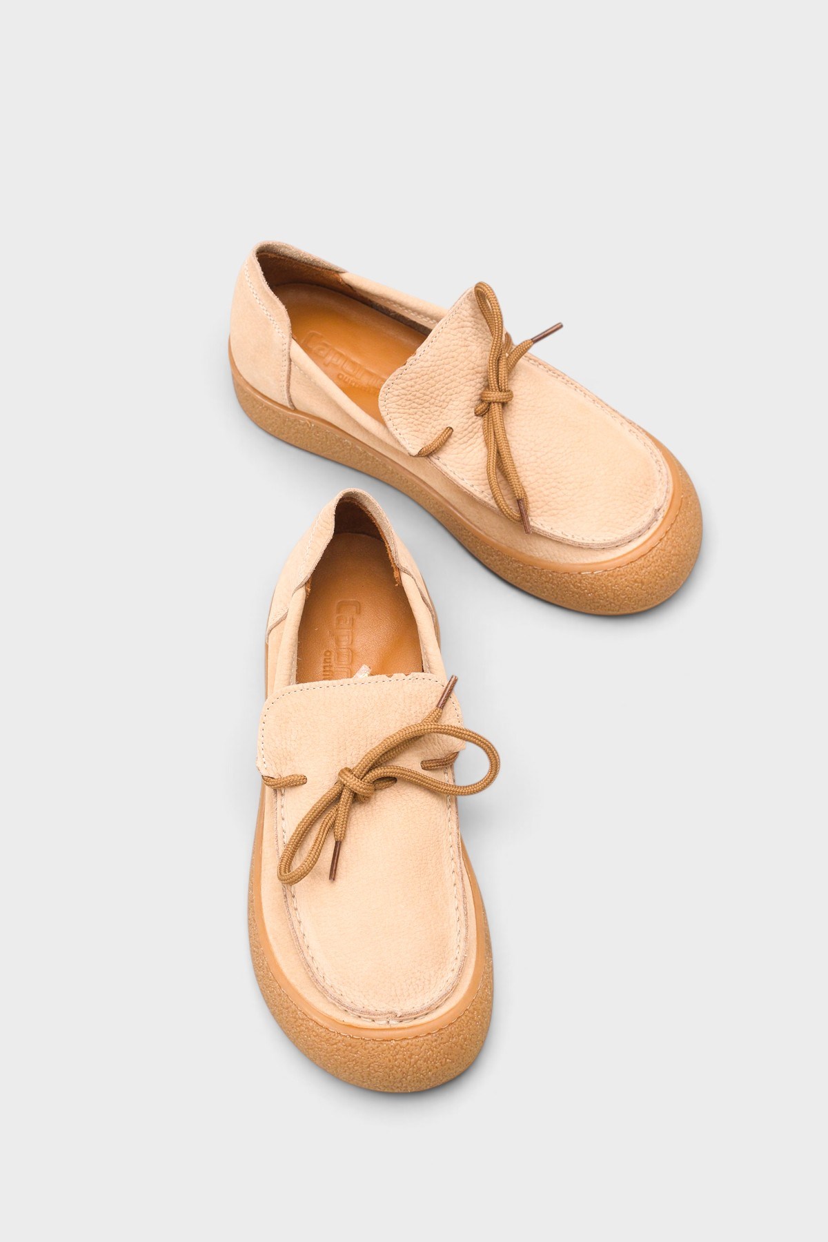 Capone Gabi Genuine Nubuck Leather Comfort Women Beige Loafer