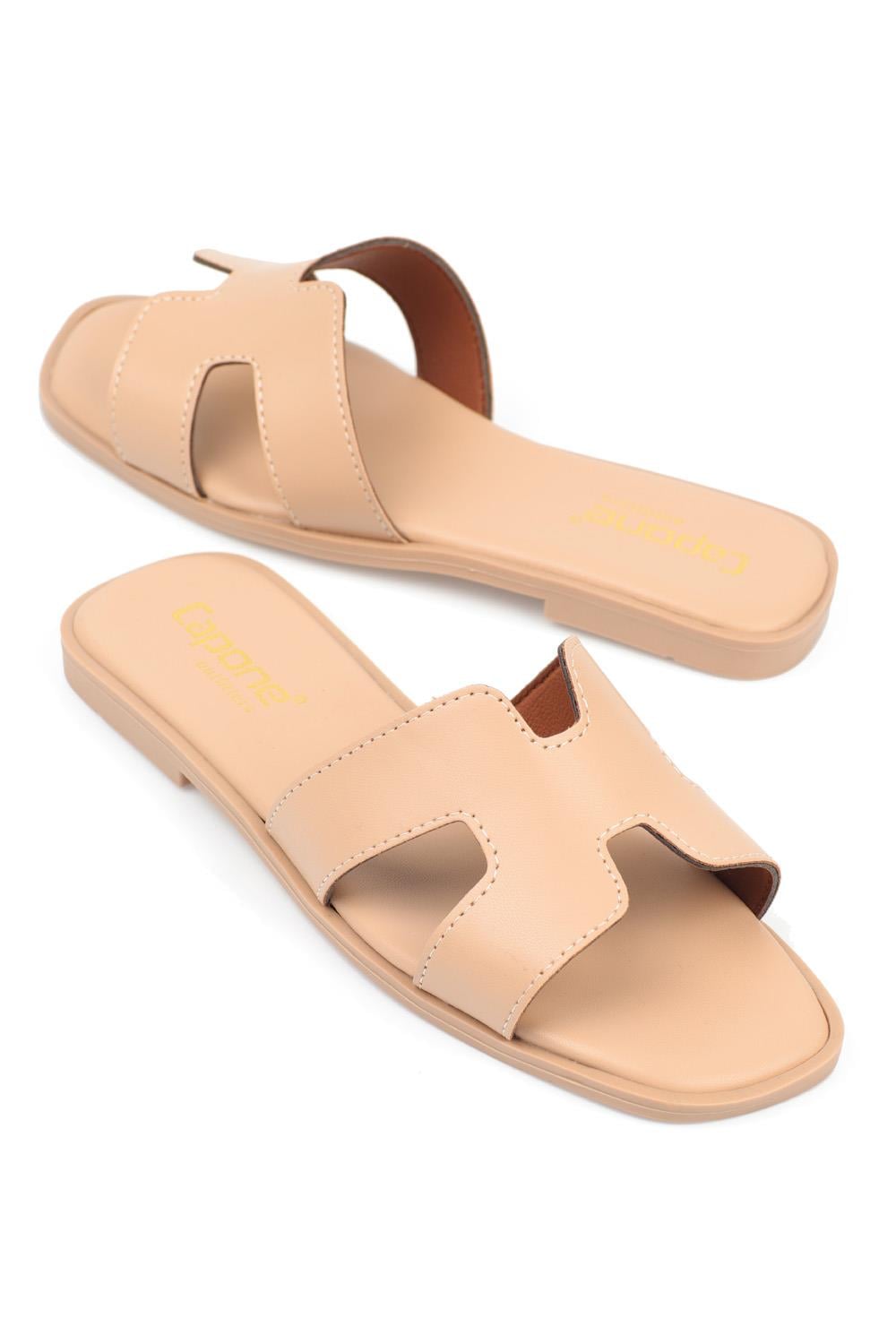 Capone Halsey Women Beige Slide Flat Sandals