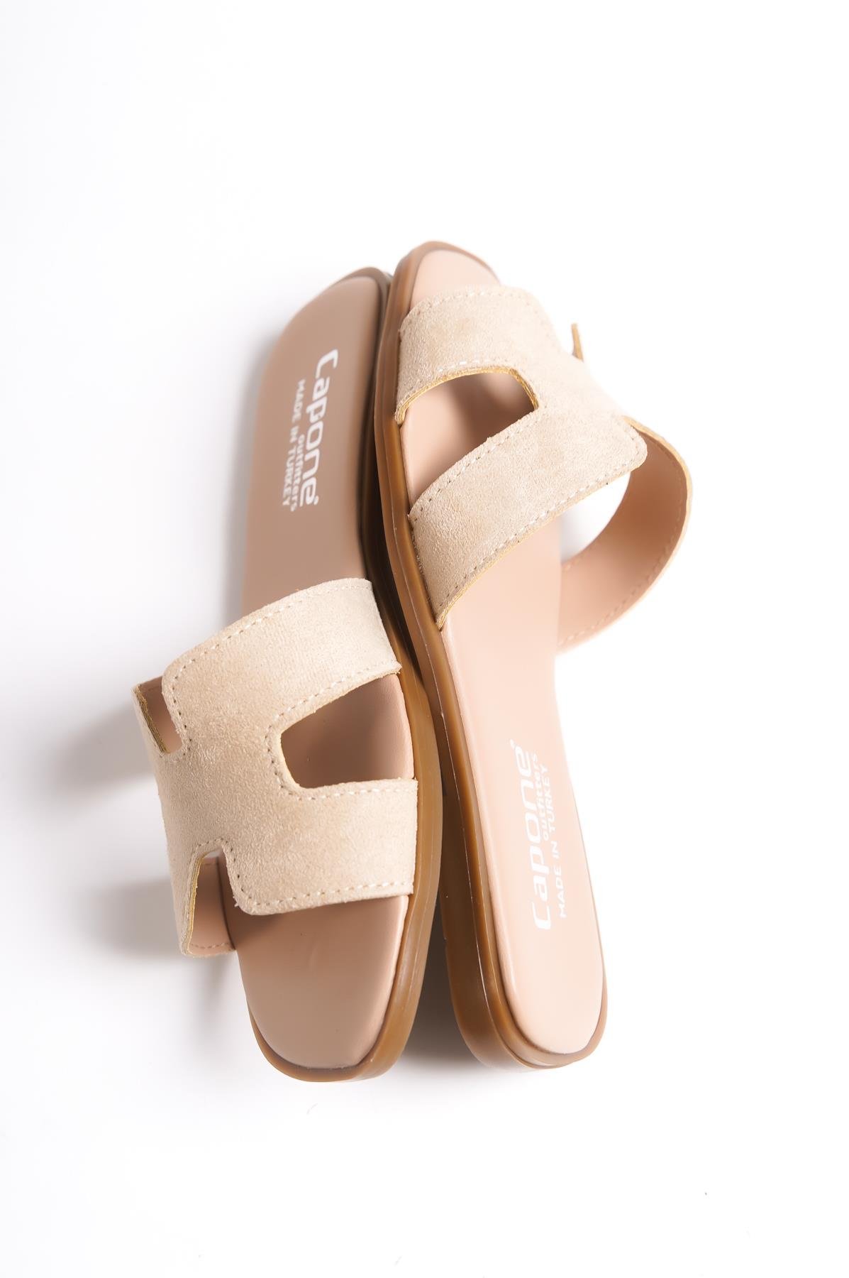Capone Halsey Women Beige Slide Flat Sandals