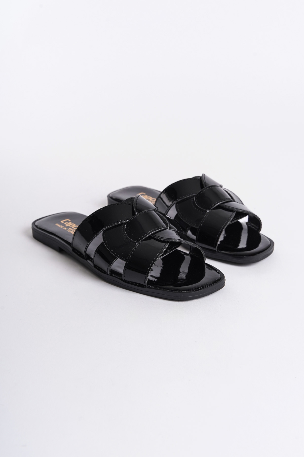 Capone Halsey Women Black Slide Flat Sandals