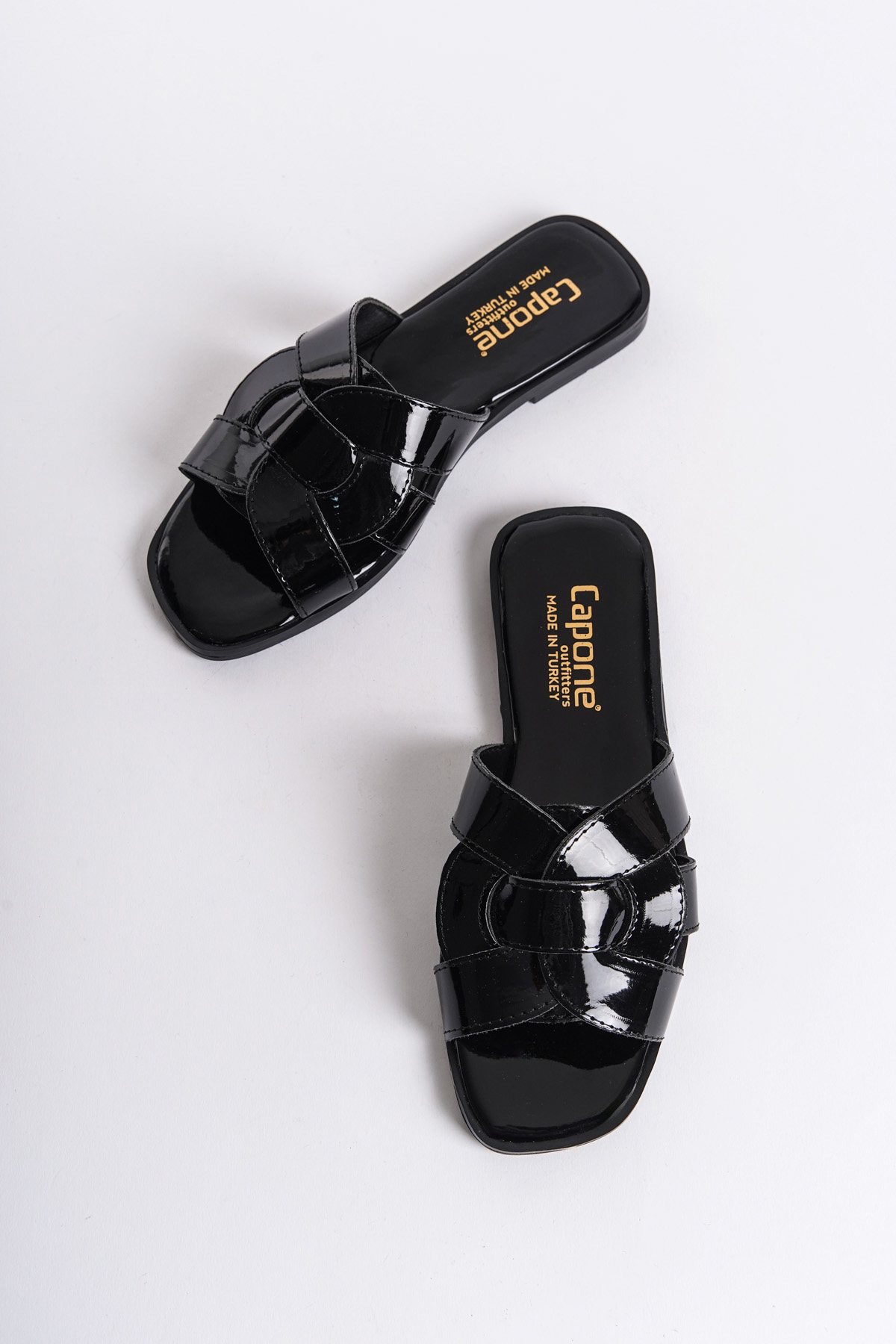 Capone Halsey Women Black Slide Flat Sandals