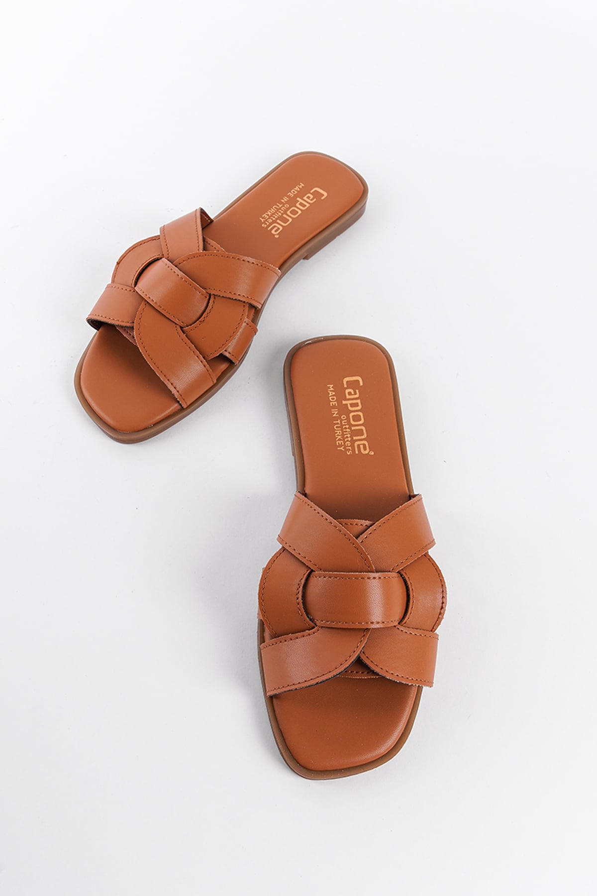 Capone Halsey Women Honey Slide Flat Sandals