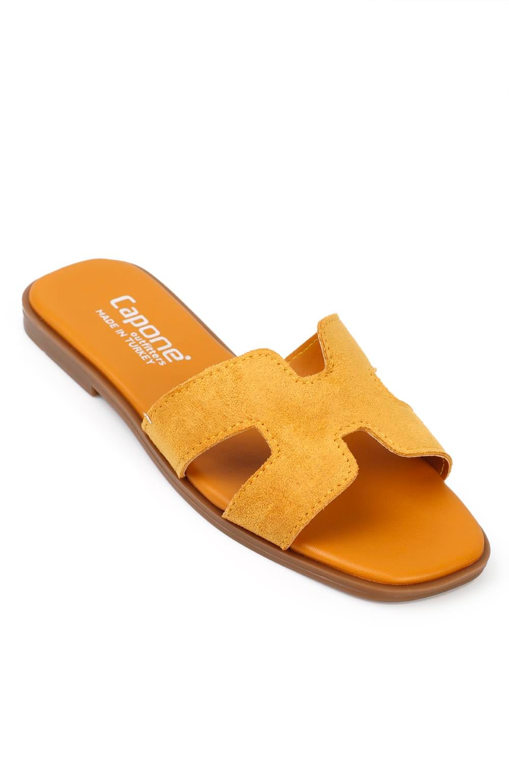 Capone Halsey Women Mustard Slide Flat Sandals