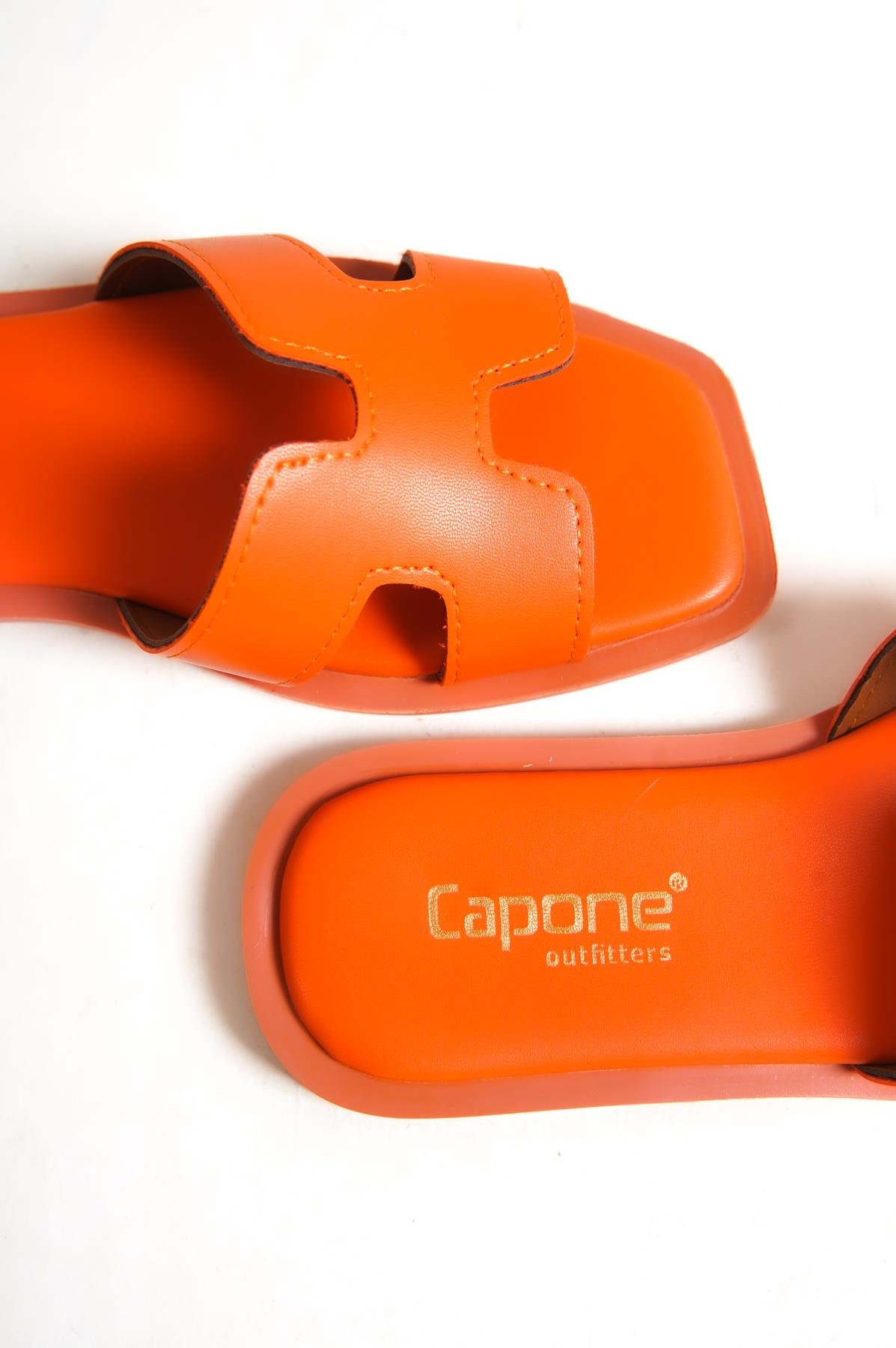 Capone Halsey Women Orange Slide Flat Sandals