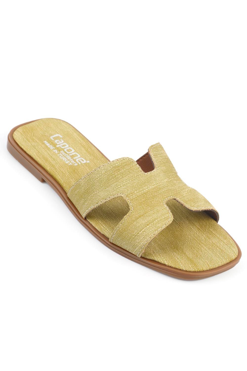 Capone Halsey Women Pistachio Green Slide Flat Sandals