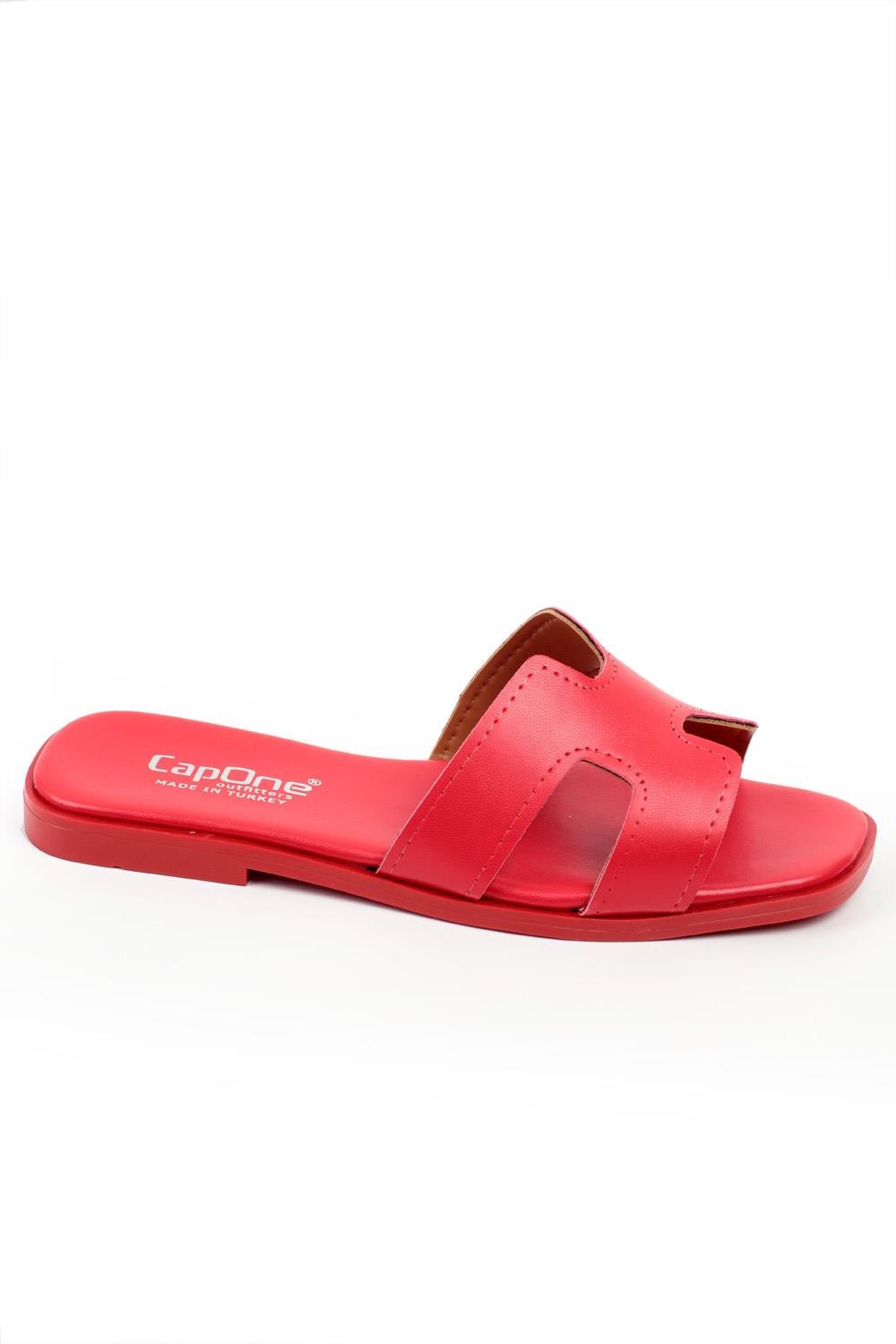Capone Halsey Women Red Slide Flat Sandals
