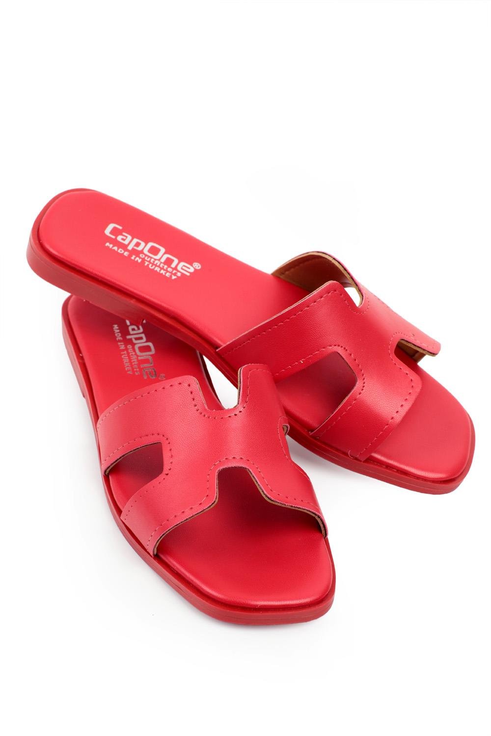 Capone Halsey Women Red Slide Flat Sandals