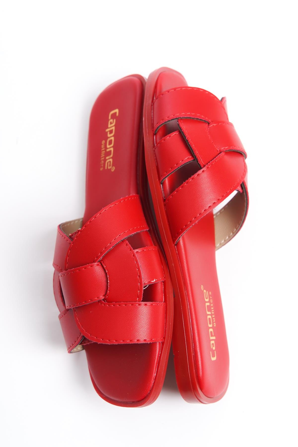 Capone Halsey Women Red Slide Flat Sandals