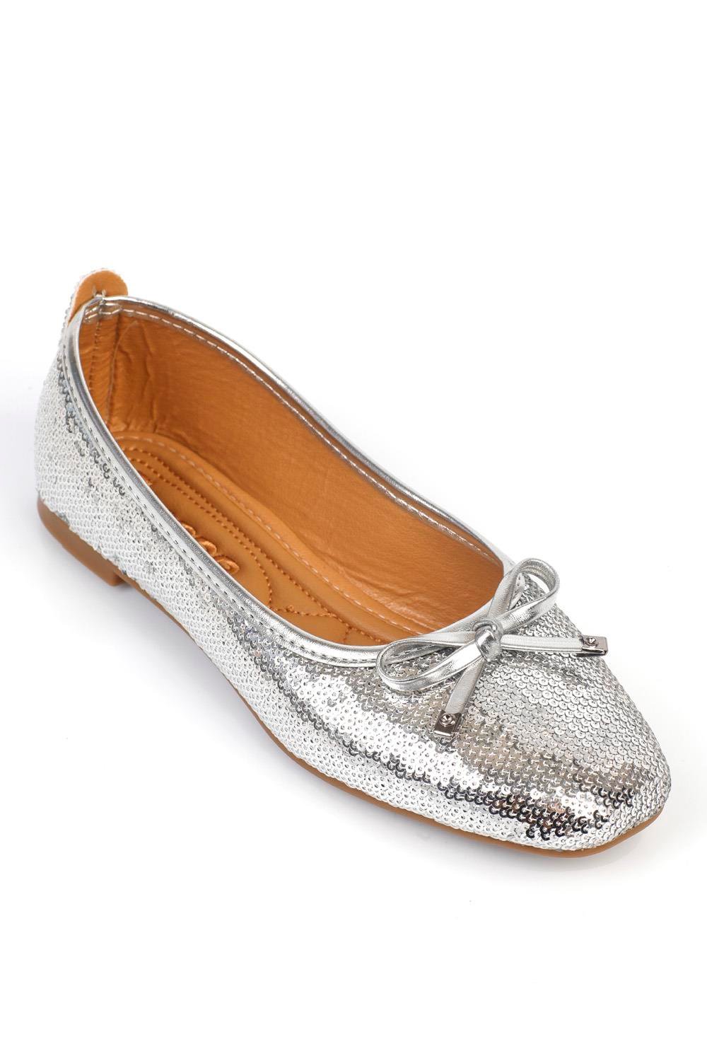 Capone Hana Trend Women Silver Ballet Flats