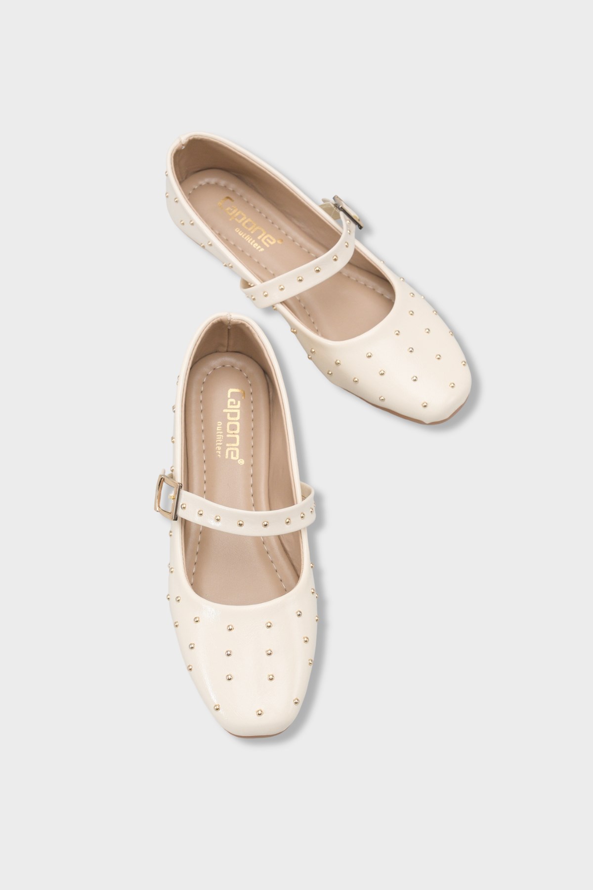 Capone Heddi Strap Women Beige Ballet Flat