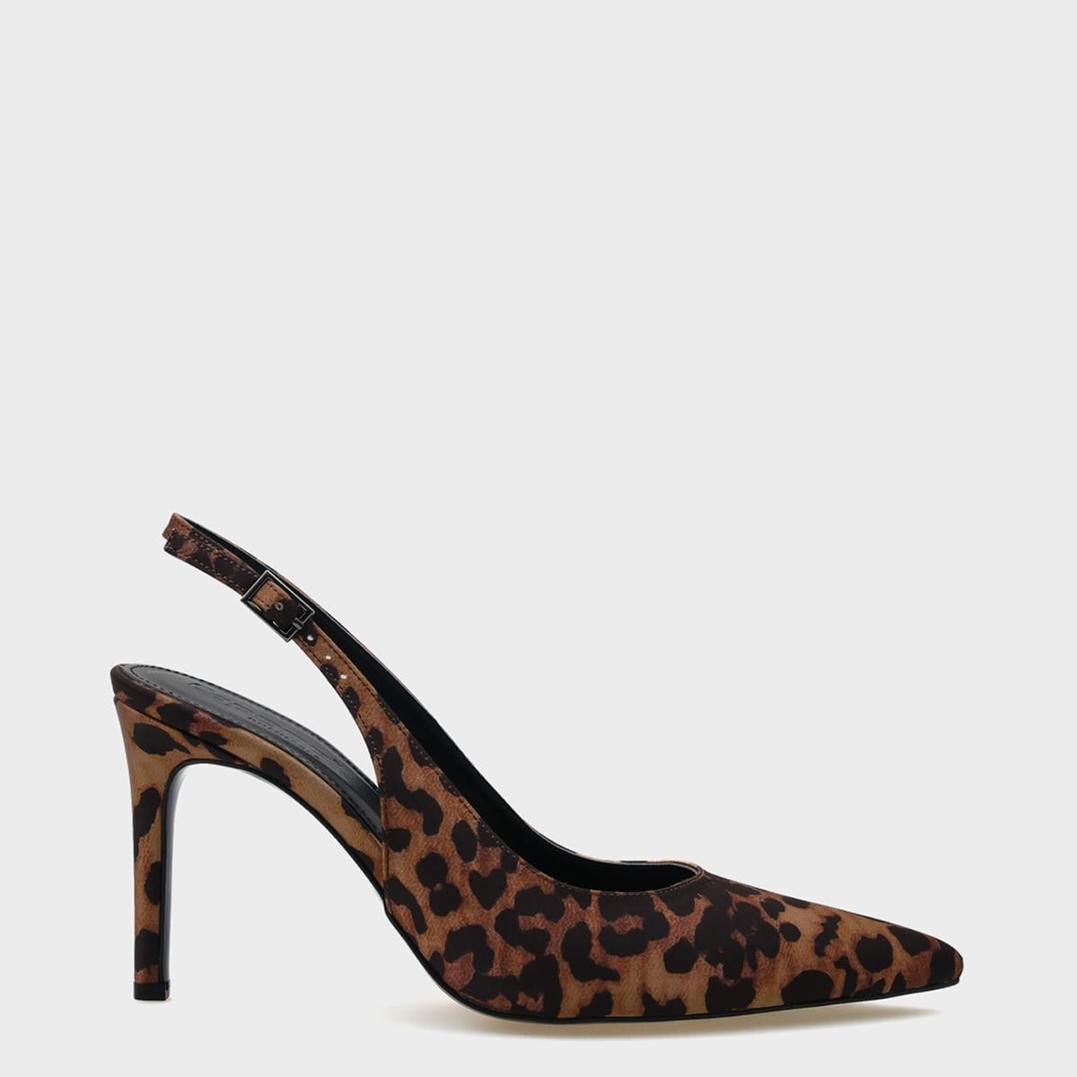 Capone Heeled Open Back Women Leopard Stiletto