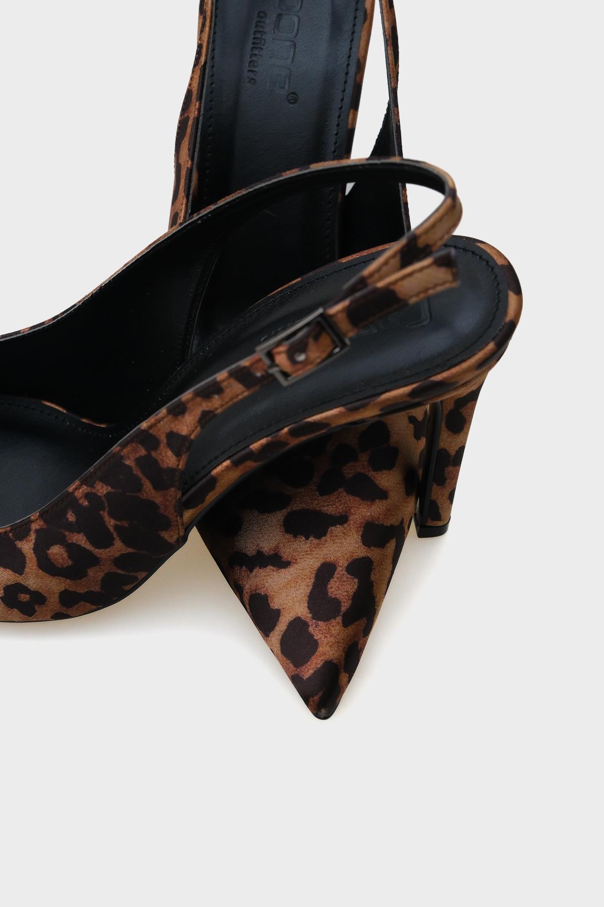Capone Heeled Open Back Women Leopard Stiletto