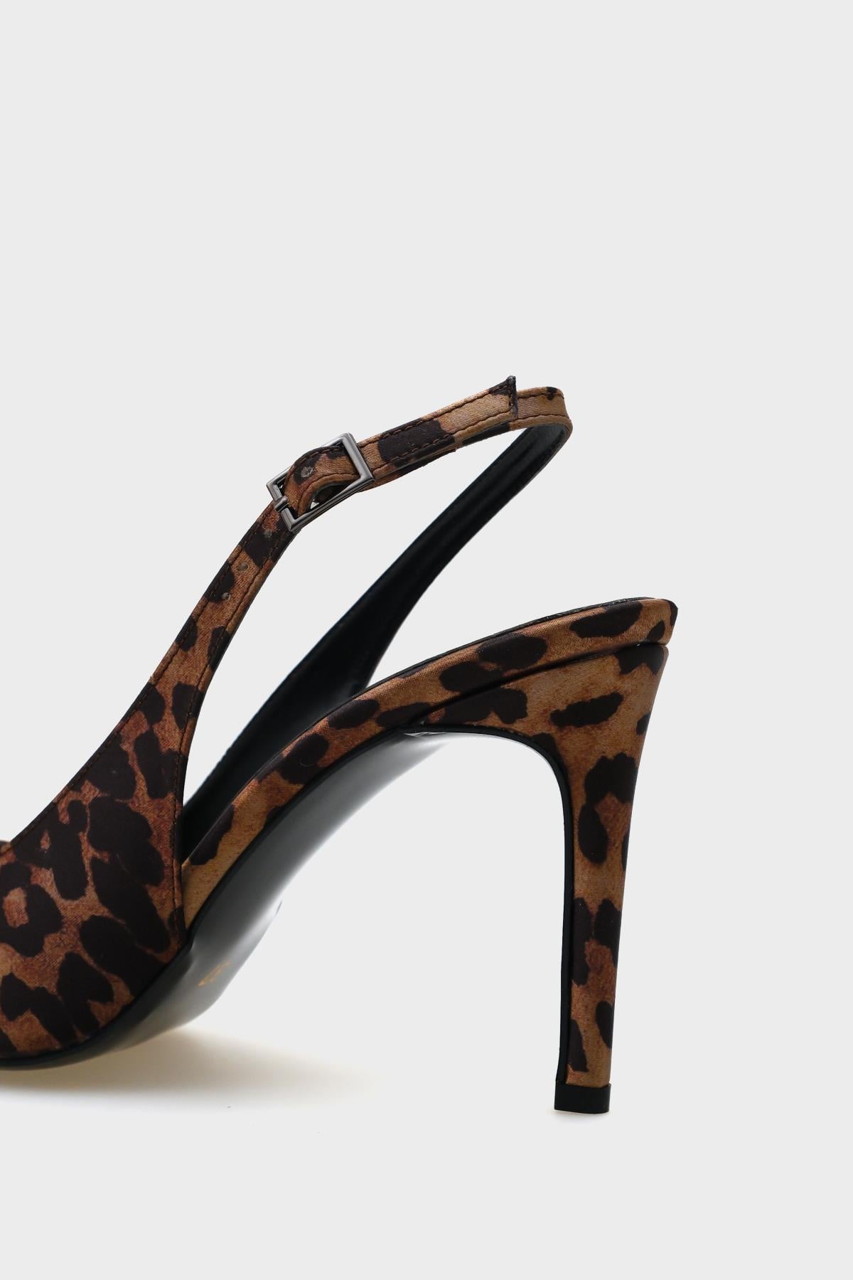 Capone Heeled Open Back Women Leopard Stiletto