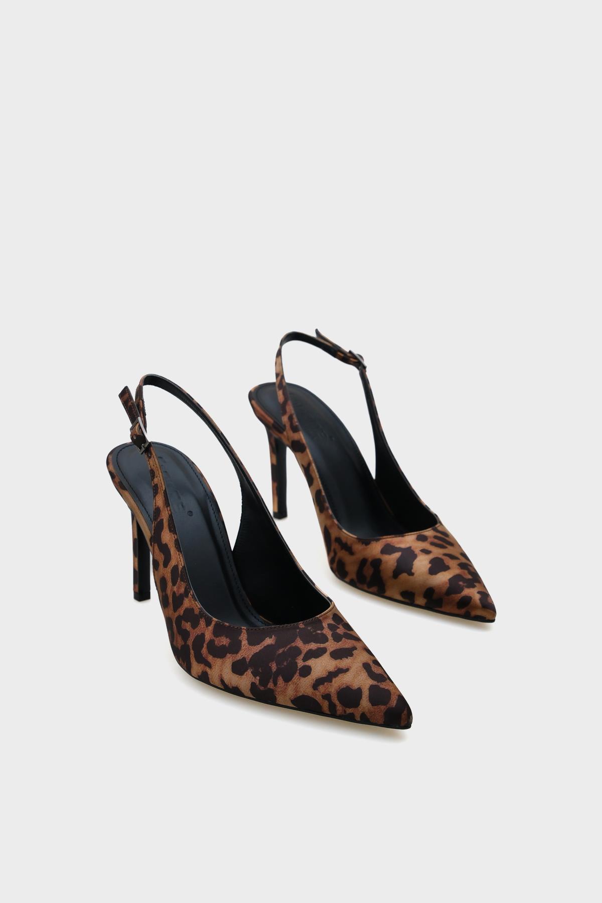 Capone Heeled Open Back Women Leopard Stiletto