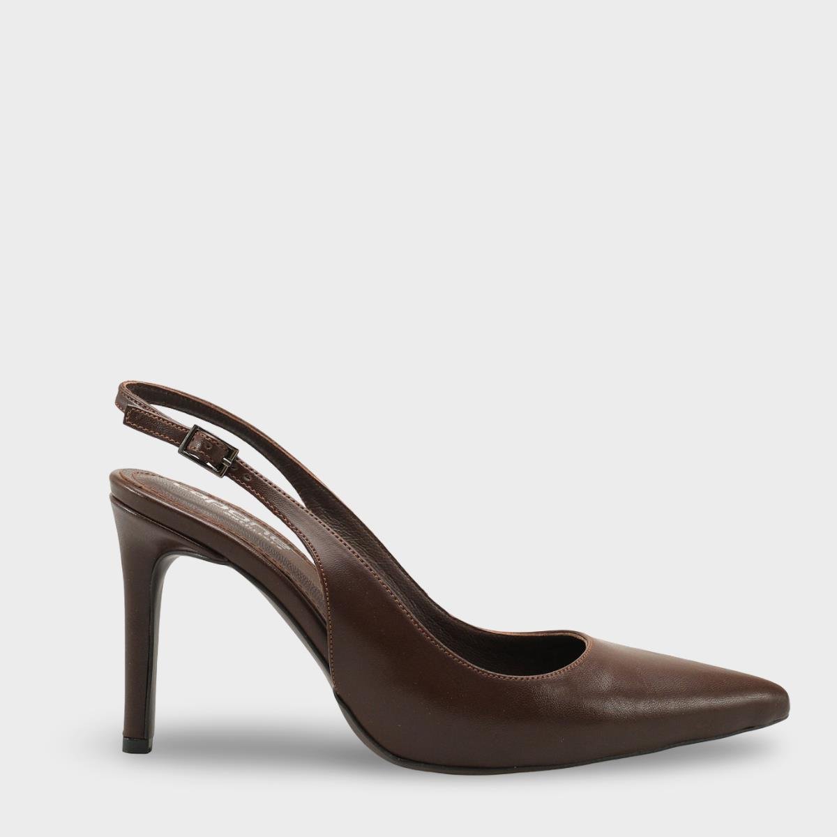 Capone Helsa Heeled Open Back Women Brown Stiletto