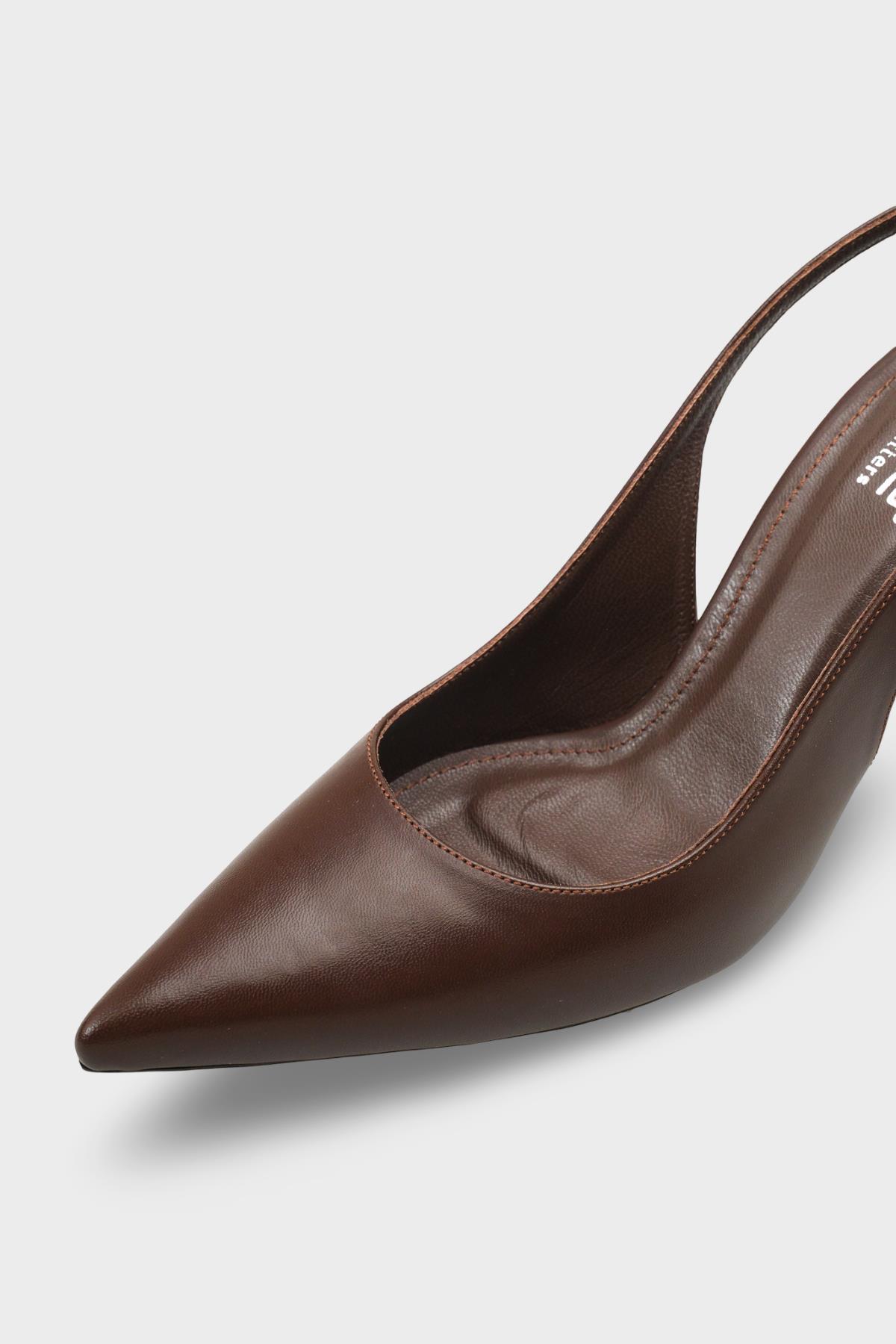 Capone Helsa Heeled Open Back Women Brown Stiletto