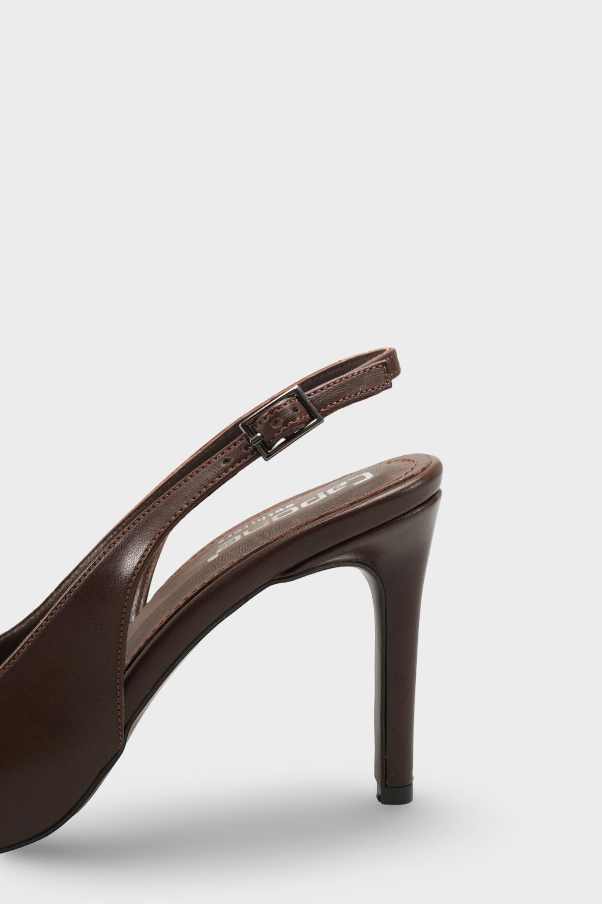 Capone Helsa Heeled Open Back Women Brown Stiletto