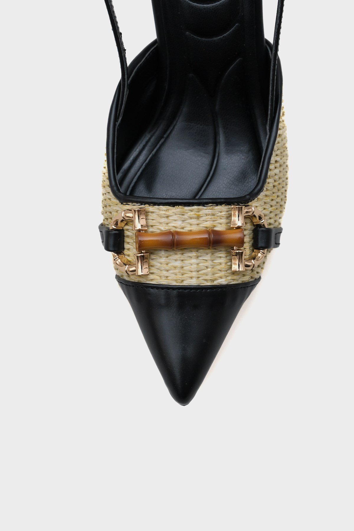 Capone Hetty Wooden Buckle Wicker Stiletto