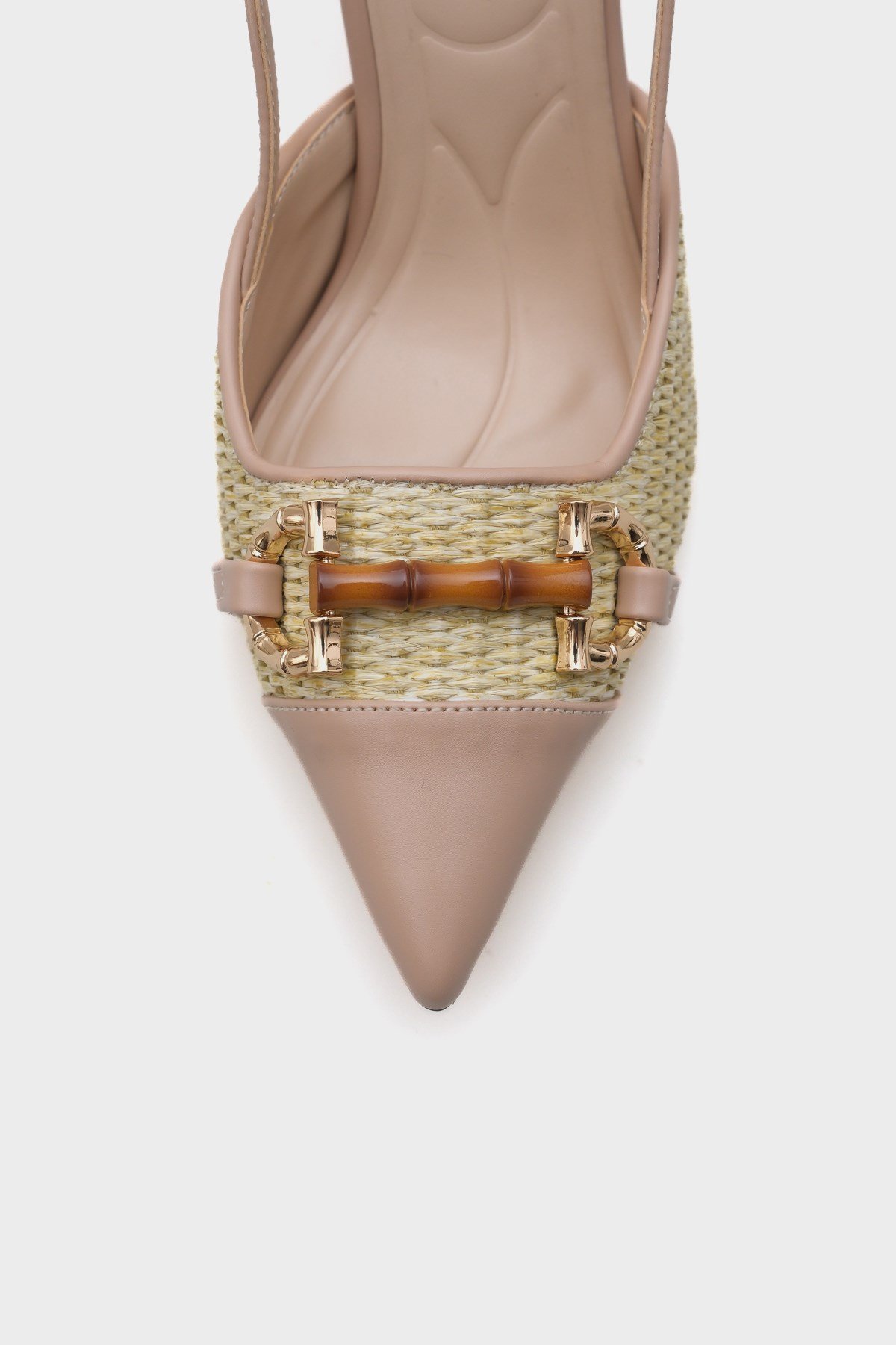 Capone Hetty Wooden Buckle Wicker Stiletto