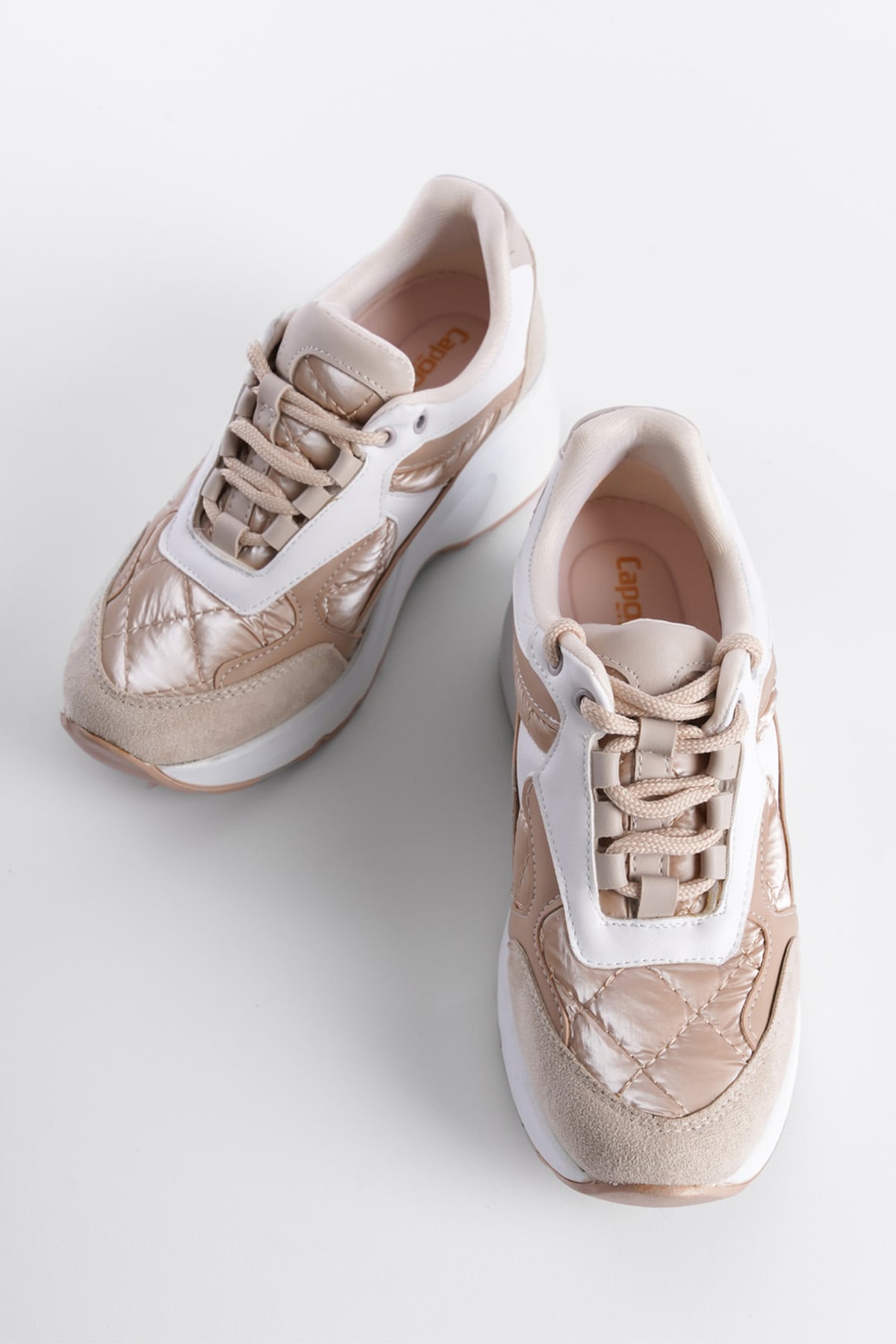 Capone Hidden Heel Women Beige Sports Shoes Sneaker