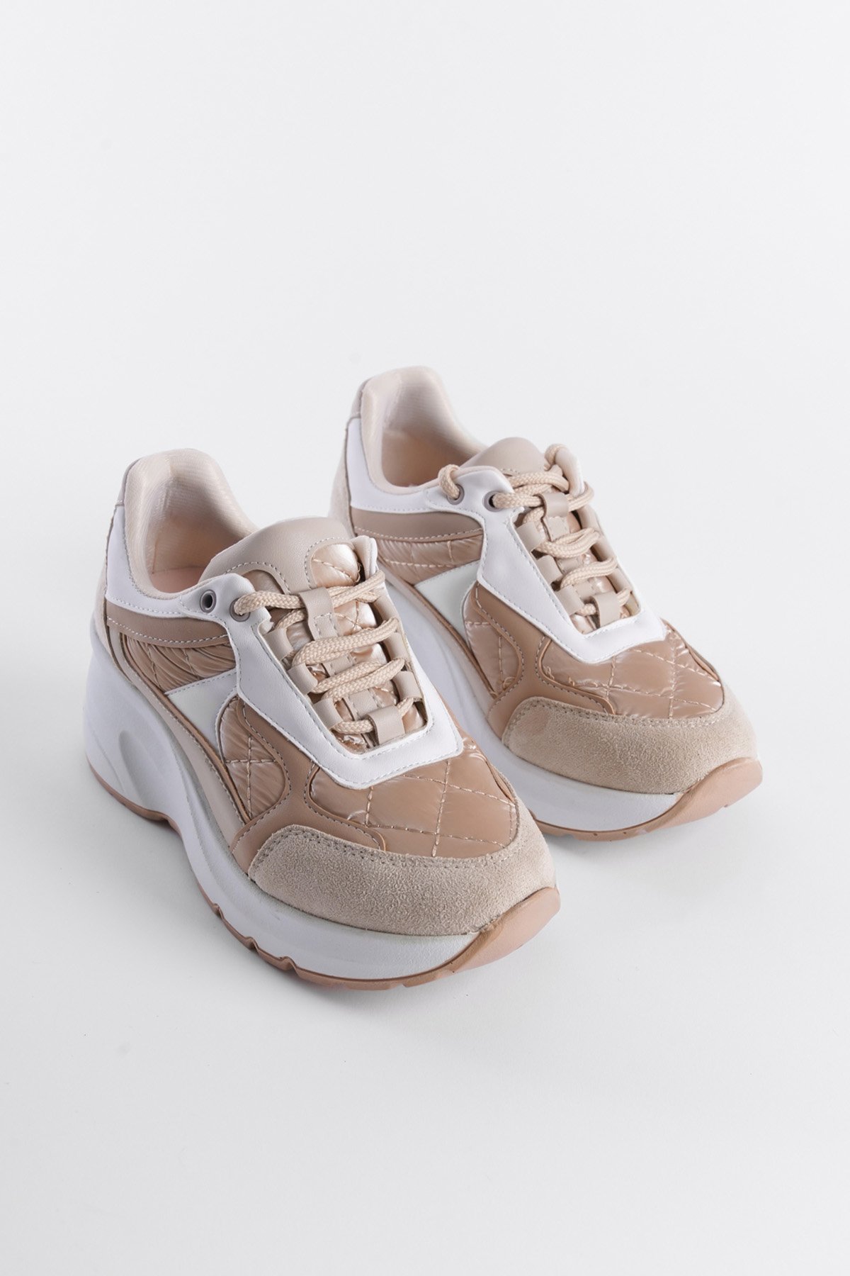 Capone Hidden Heel Women Beige Sports Shoes Sneaker