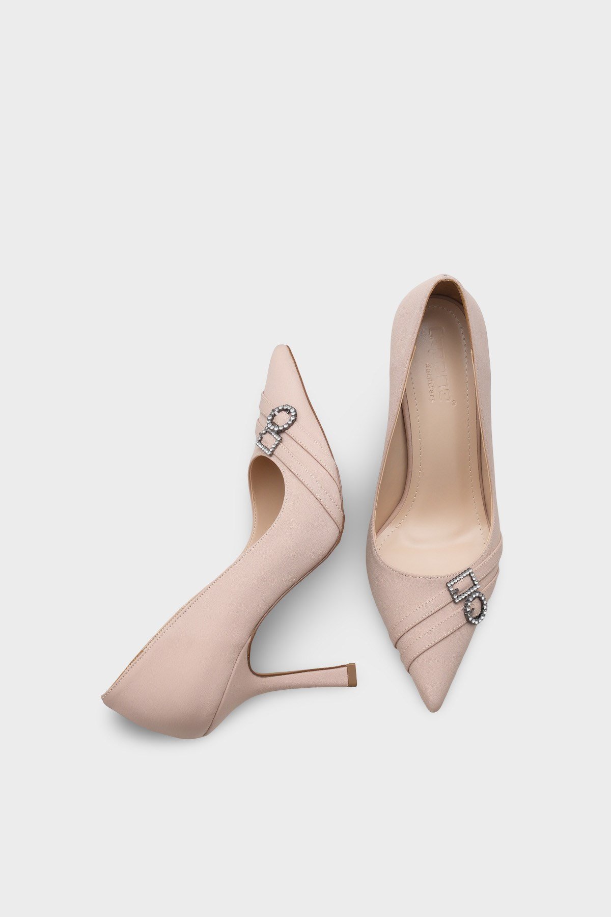 Capone High Heeled Buckled Satin Women Mink Stiletto