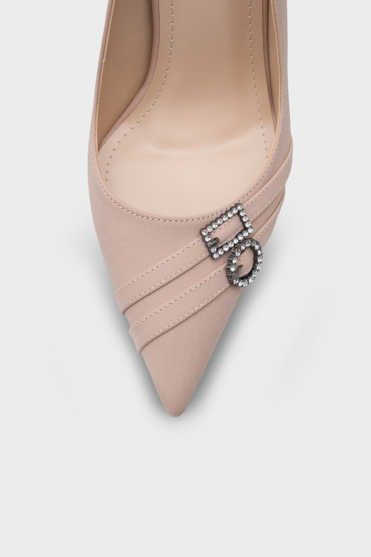 Capone High Heeled Buckled Satin Women Mink Stiletto