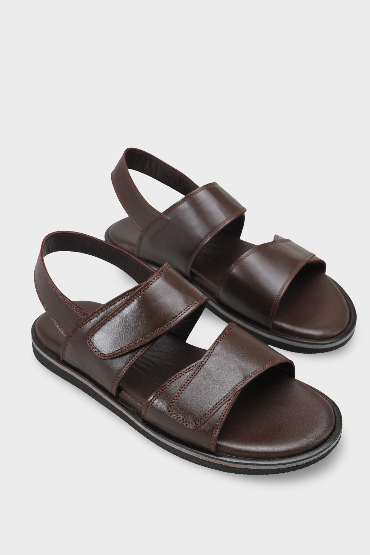 Capone Hook and Loop Double Band Open Toe Men Sandal