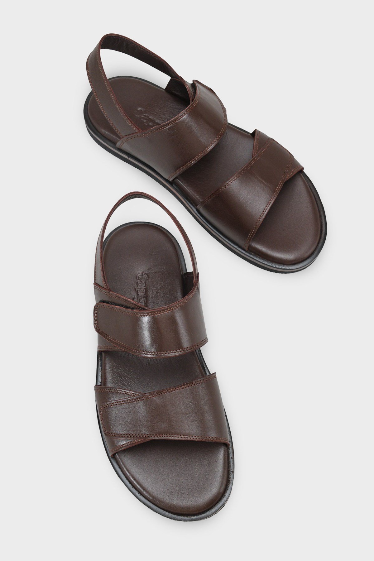 Capone Hook and Loop Double Band Open Toe Men Sandal