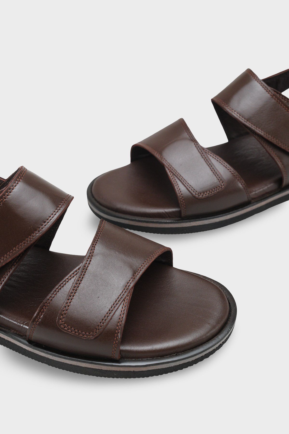 Capone Hook and Loop Double Band Open Toe Men Sandal