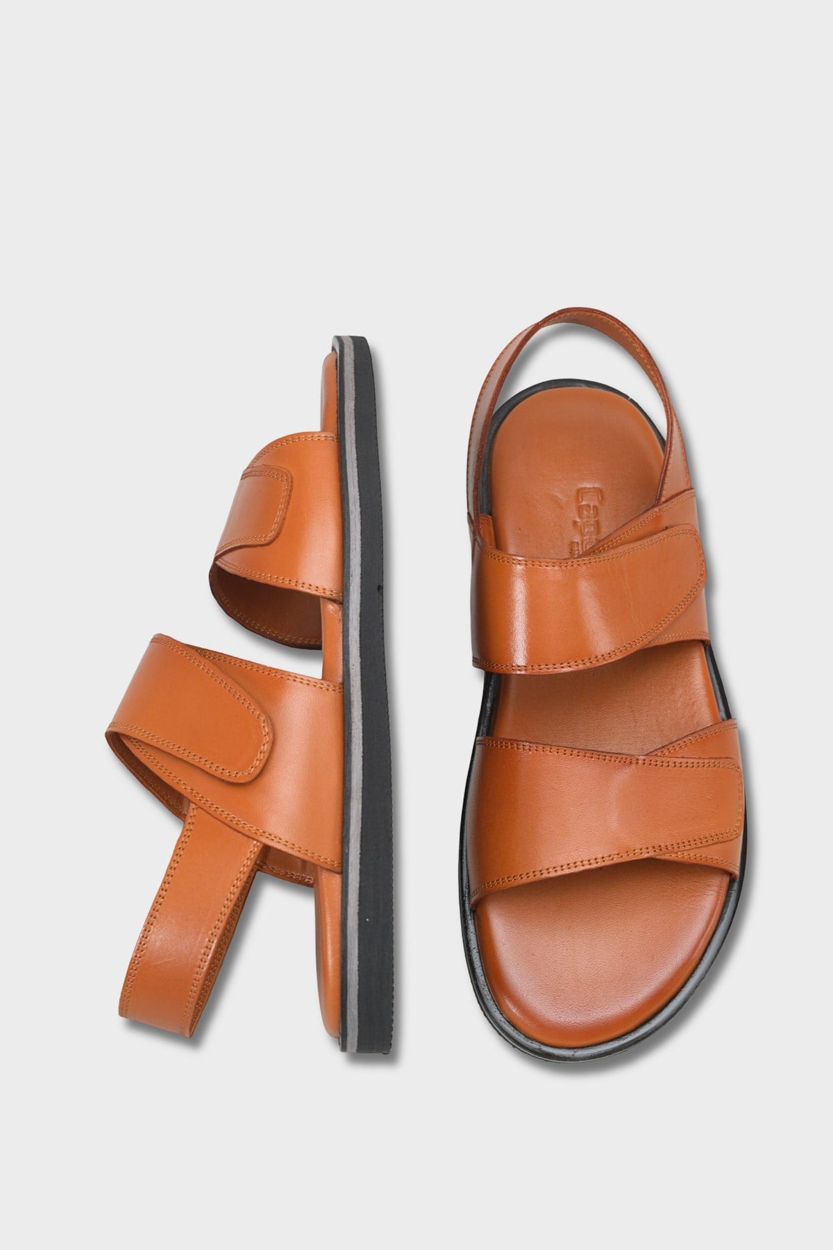 Capone Hook and Loop Double Band Open Toe Men Sandal