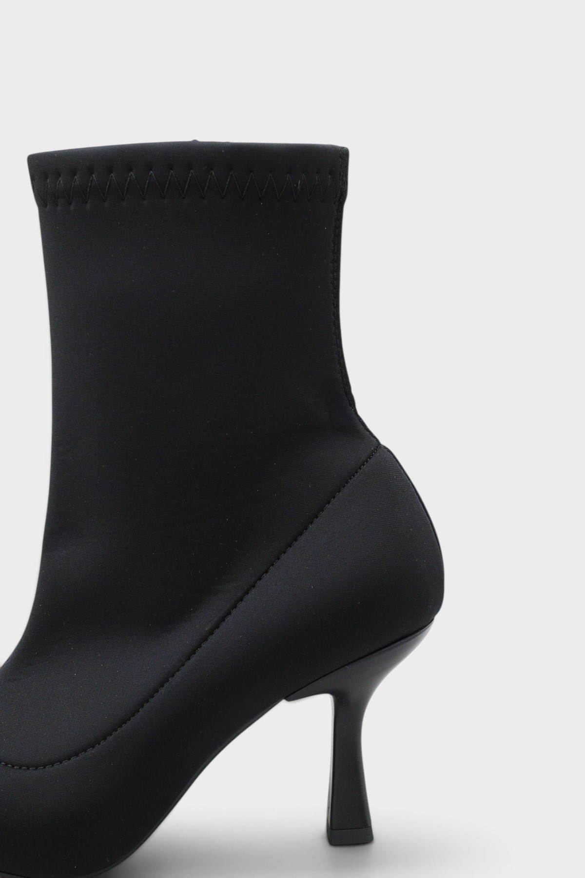 Capone Icla Pointed Toe High Heel Elegant Women Black Scuba Ankle Boot