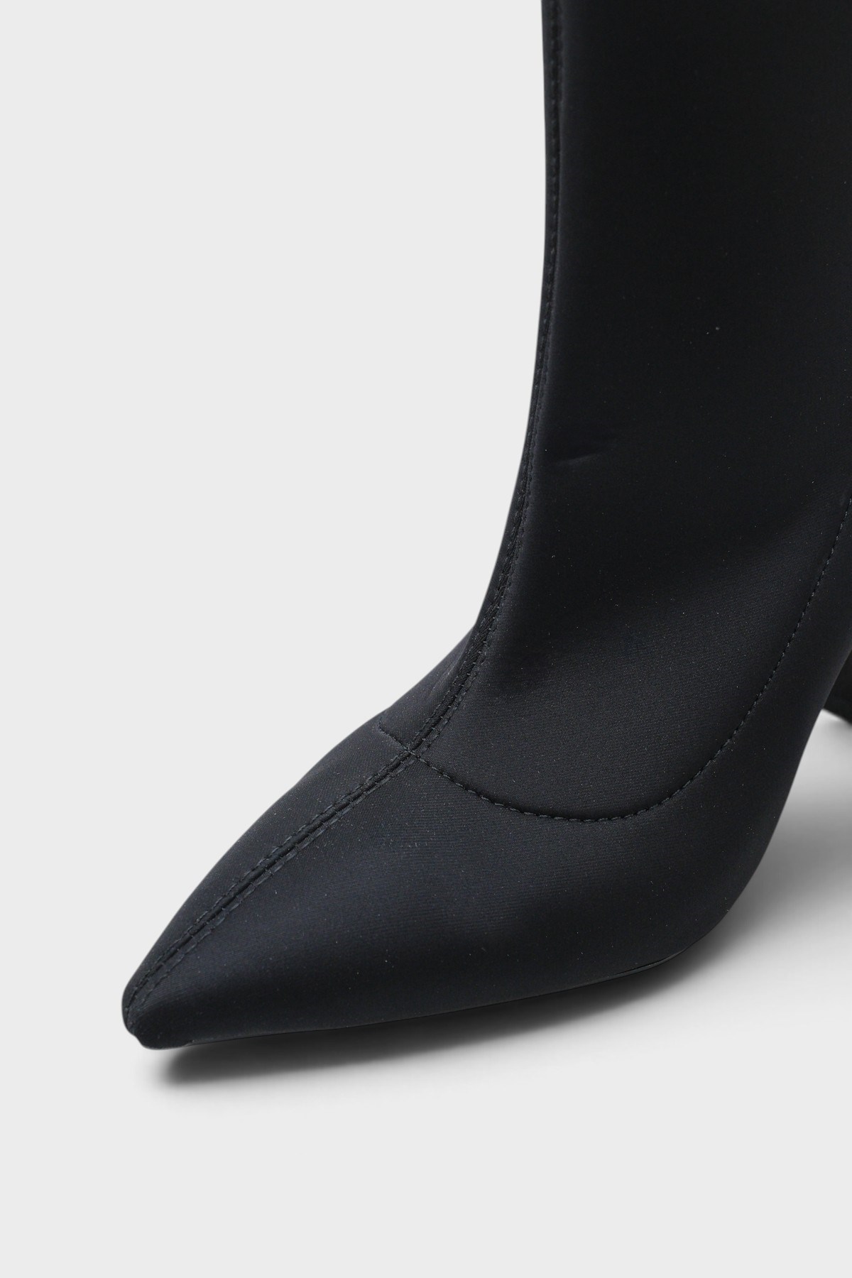 Capone Icla Pointed Toe High Heel Elegant Women Black Scuba Ankle Boot