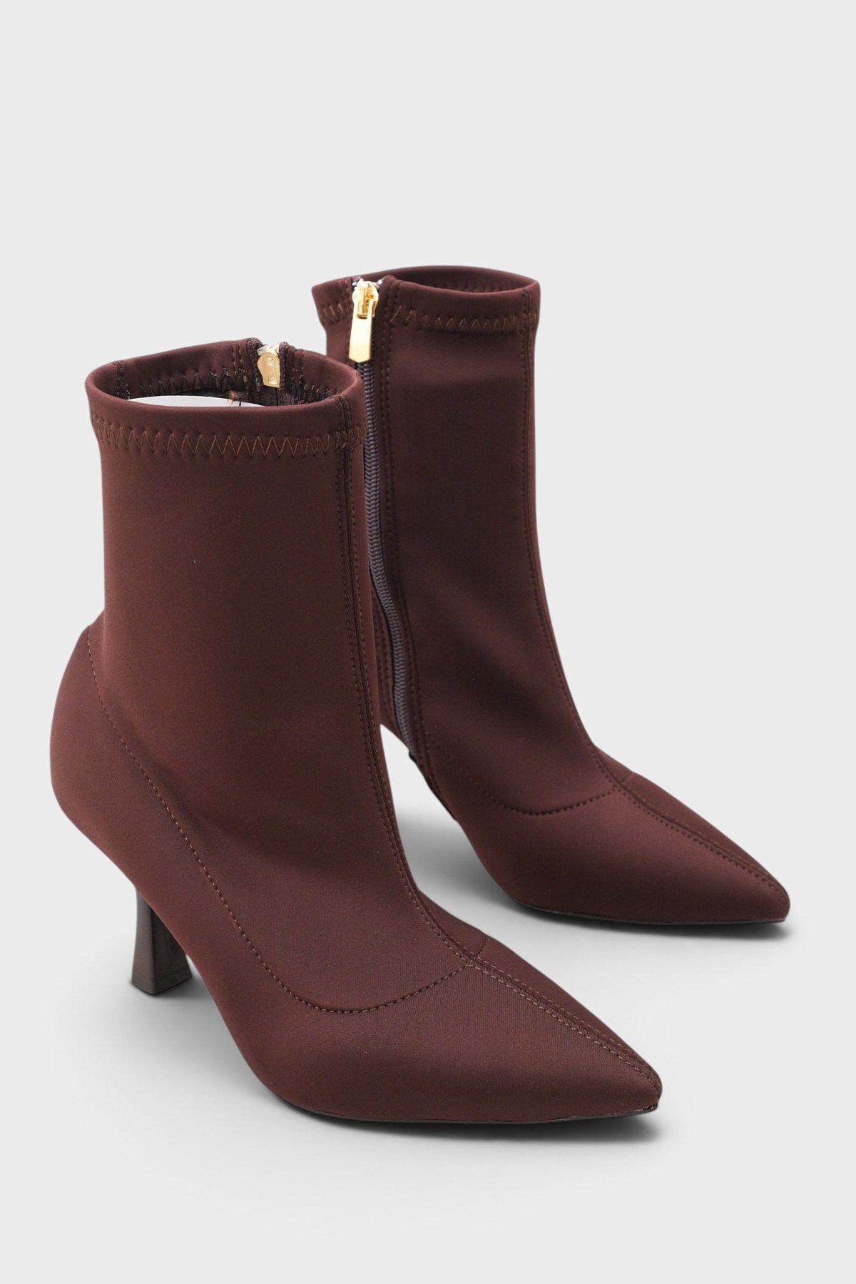 Capone Icla Pointed Toe High Heel Elegant Women Brown Ankle Boot