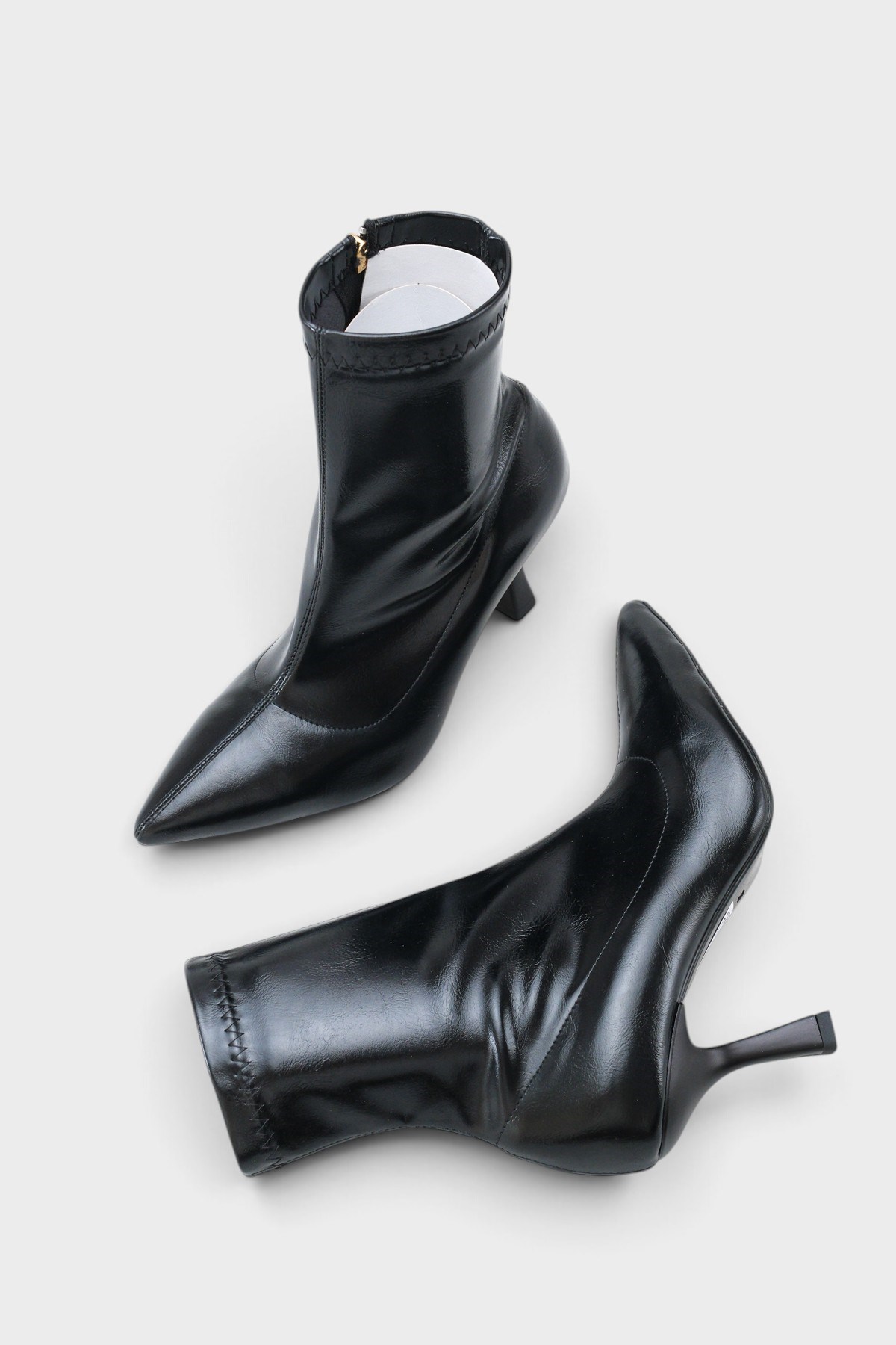 Capone Isla Stretch Pointed Toe High Heel Elegant Women Black Ankle Boot