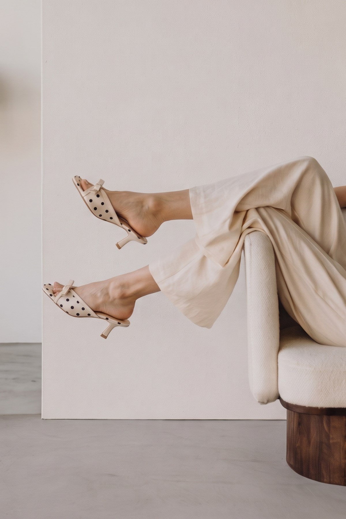 Capone Issy Satin Mid Heel Square Toe Women Beige Sandal