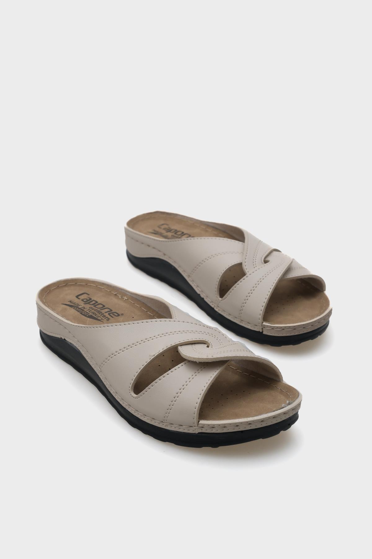 Capone Janel 107090 Women Beige Slingback Comfort Anatomical Sandals