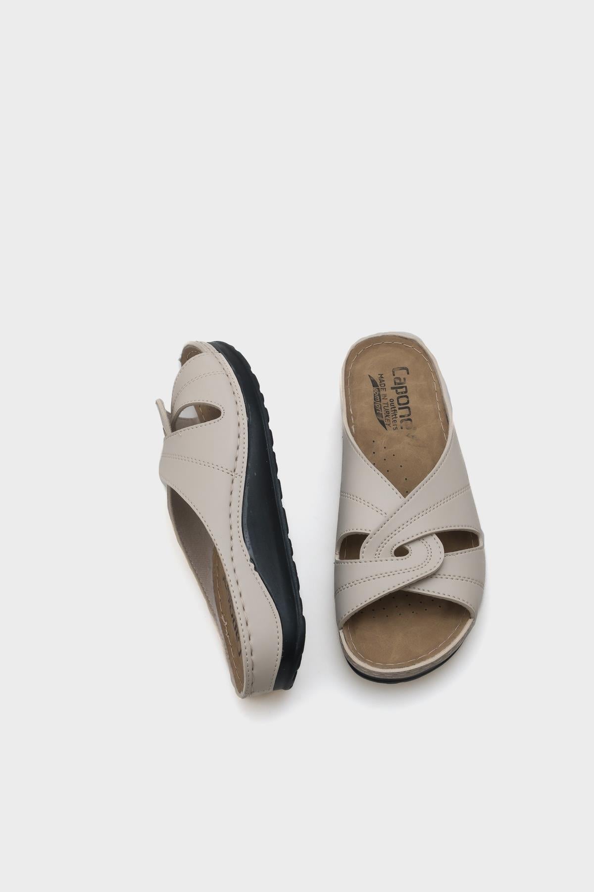 Capone Janel 107090 Women Beige Slingback Comfort Anatomical Sandals