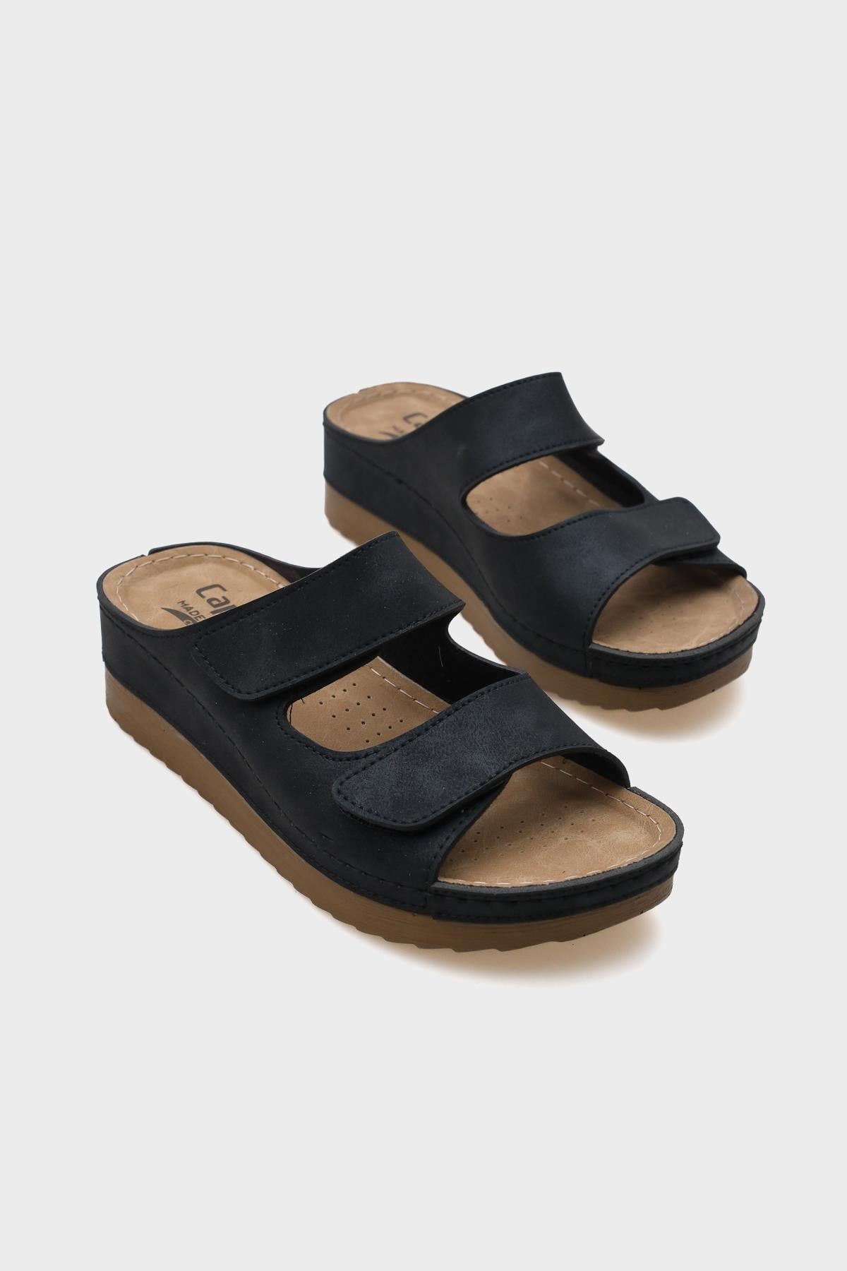 Capone Jasmine 107090 Women Black Slingback Comfort Anatomical Sandals