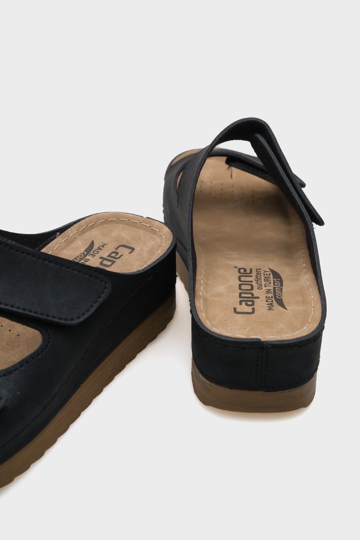 Capone Jasmine 107090 Women Black Slingback Comfort Anatomical Sandals