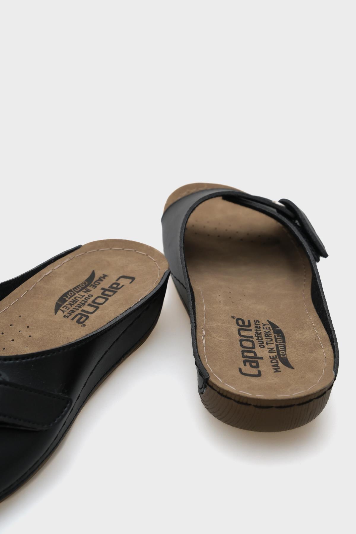 Capone Jenn Z0397 Women Black Slide Comfort Anatomical Sandals
