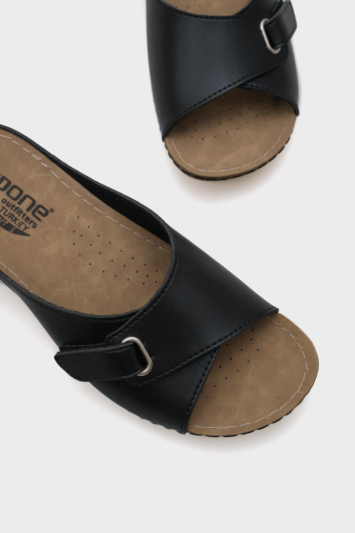 Capone Jenn Z0397 Women Black Slide Comfort Anatomical Sandals