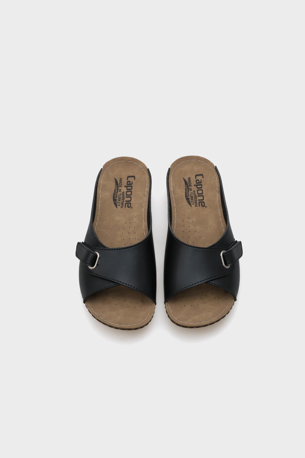 Capone Jenn Z0397 Women Black Slide Comfort Anatomical Sandals